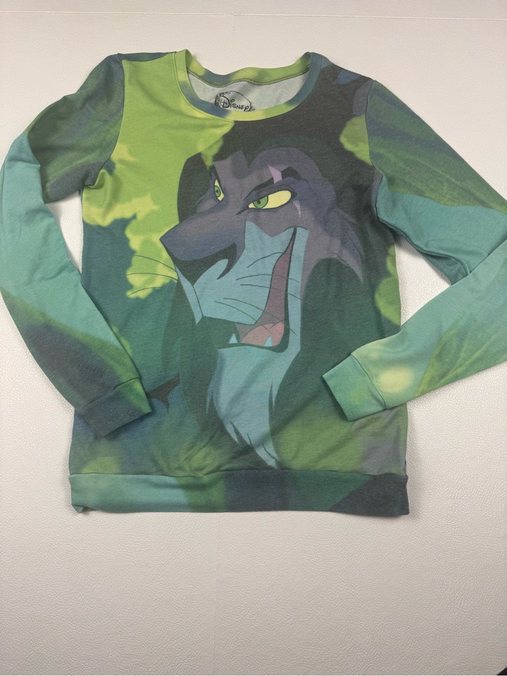 Disney Lion King Scar All Over Print Sweatshirt Green Women’s Size S